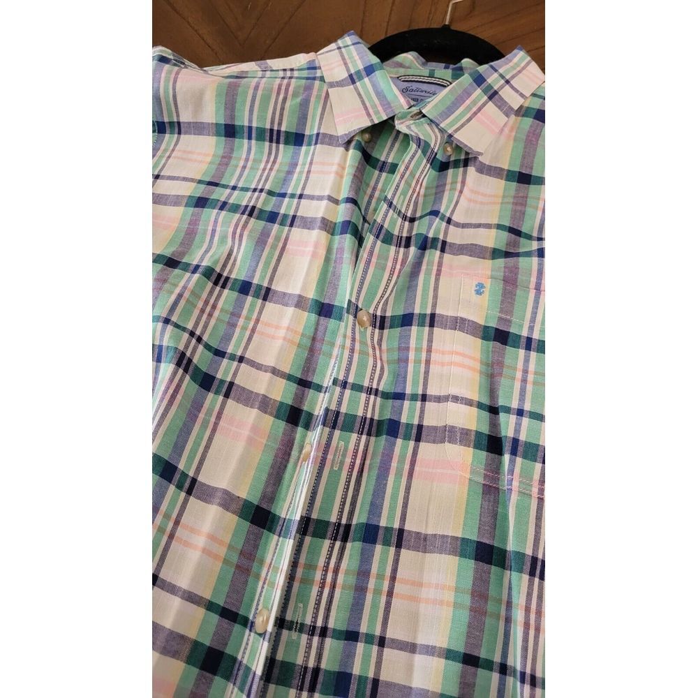 izod saltwater shirt size xl preppy button down short sleeves